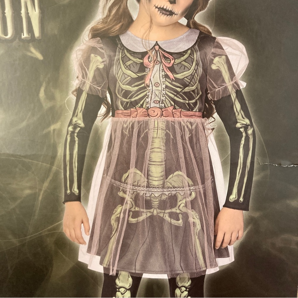 NWOT Skeleton Girl Dress Halloween Costume